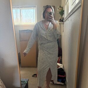 Zara White Printed Skirt Set